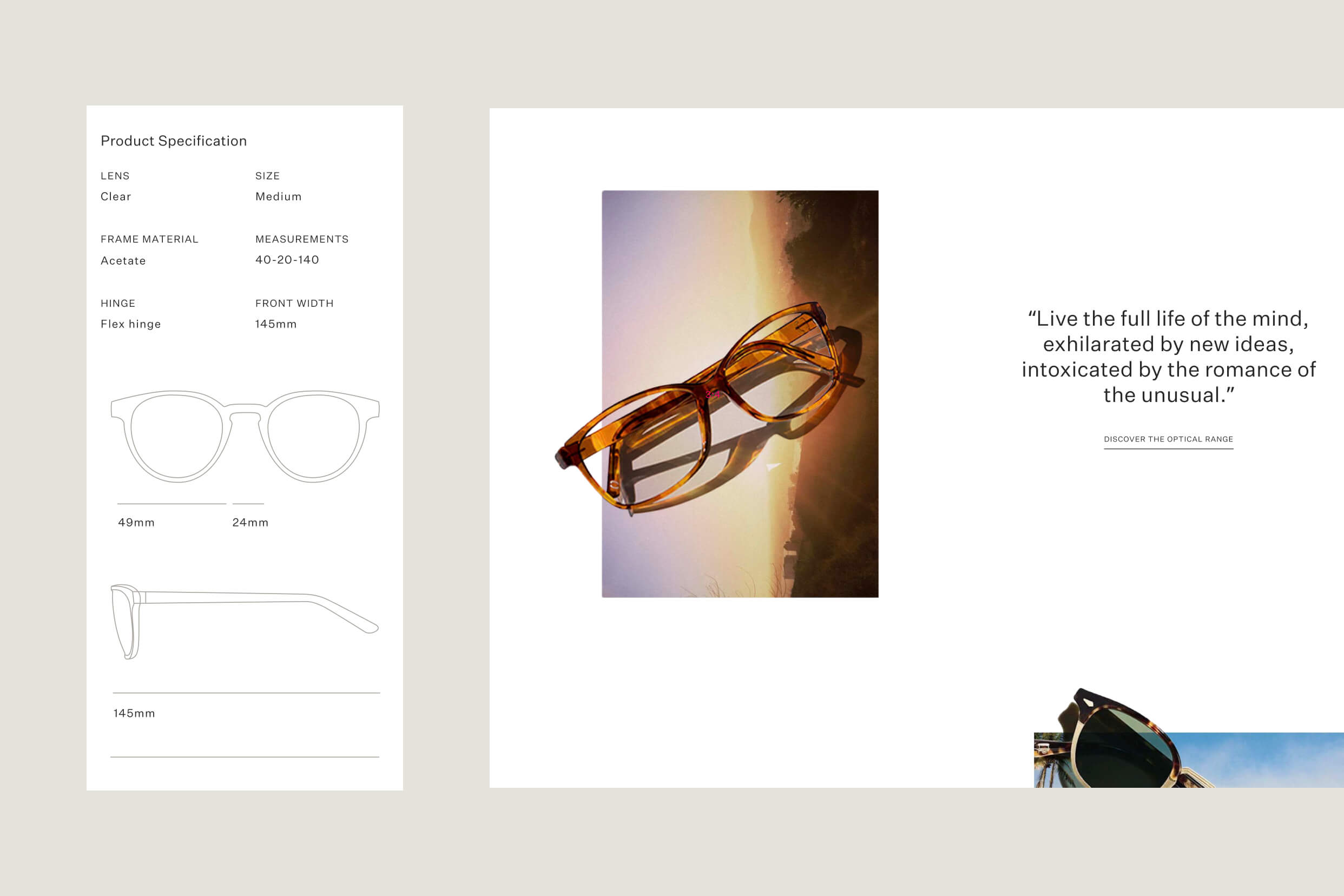 Eyewear by David Beckham - Homepage Design