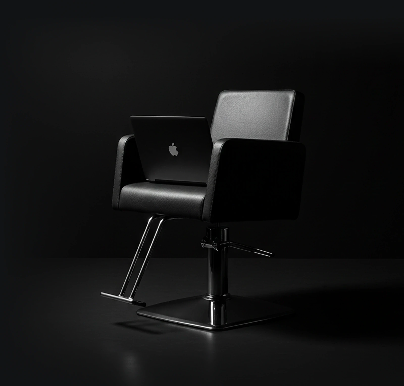 Black hair salon chair