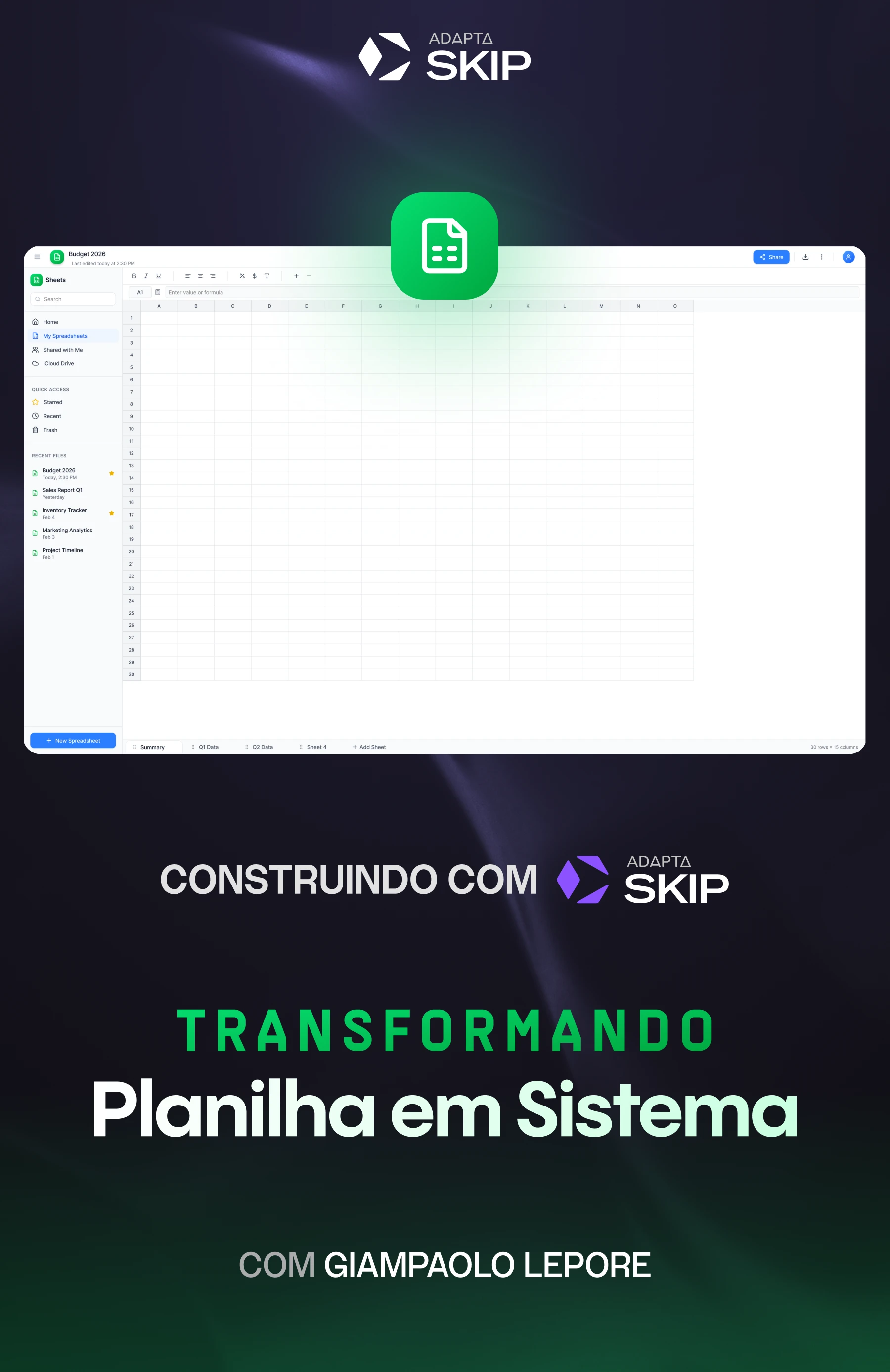 Transformando Planilha em Sistema
