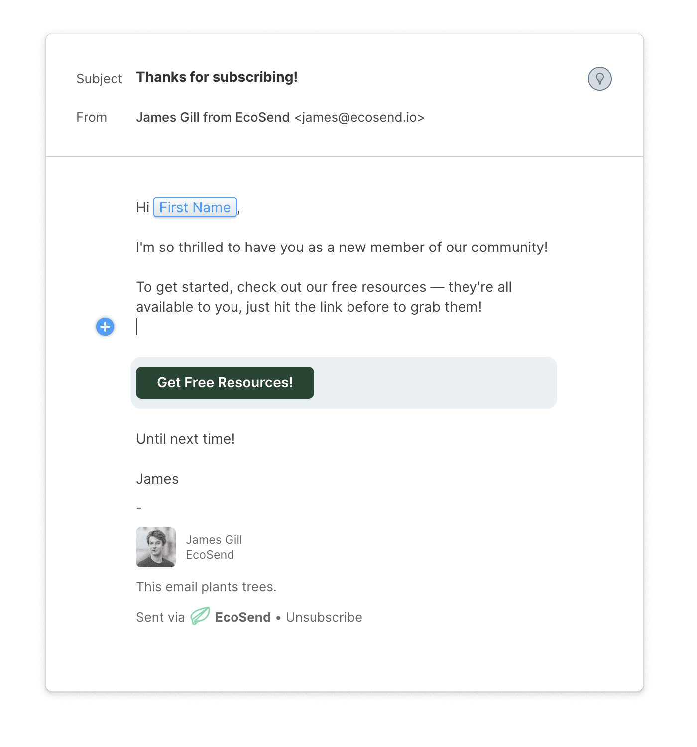 Simple email format in EcoSend