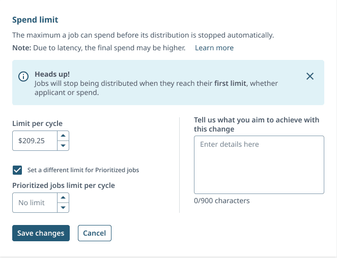 An image of Freelio's budget ui