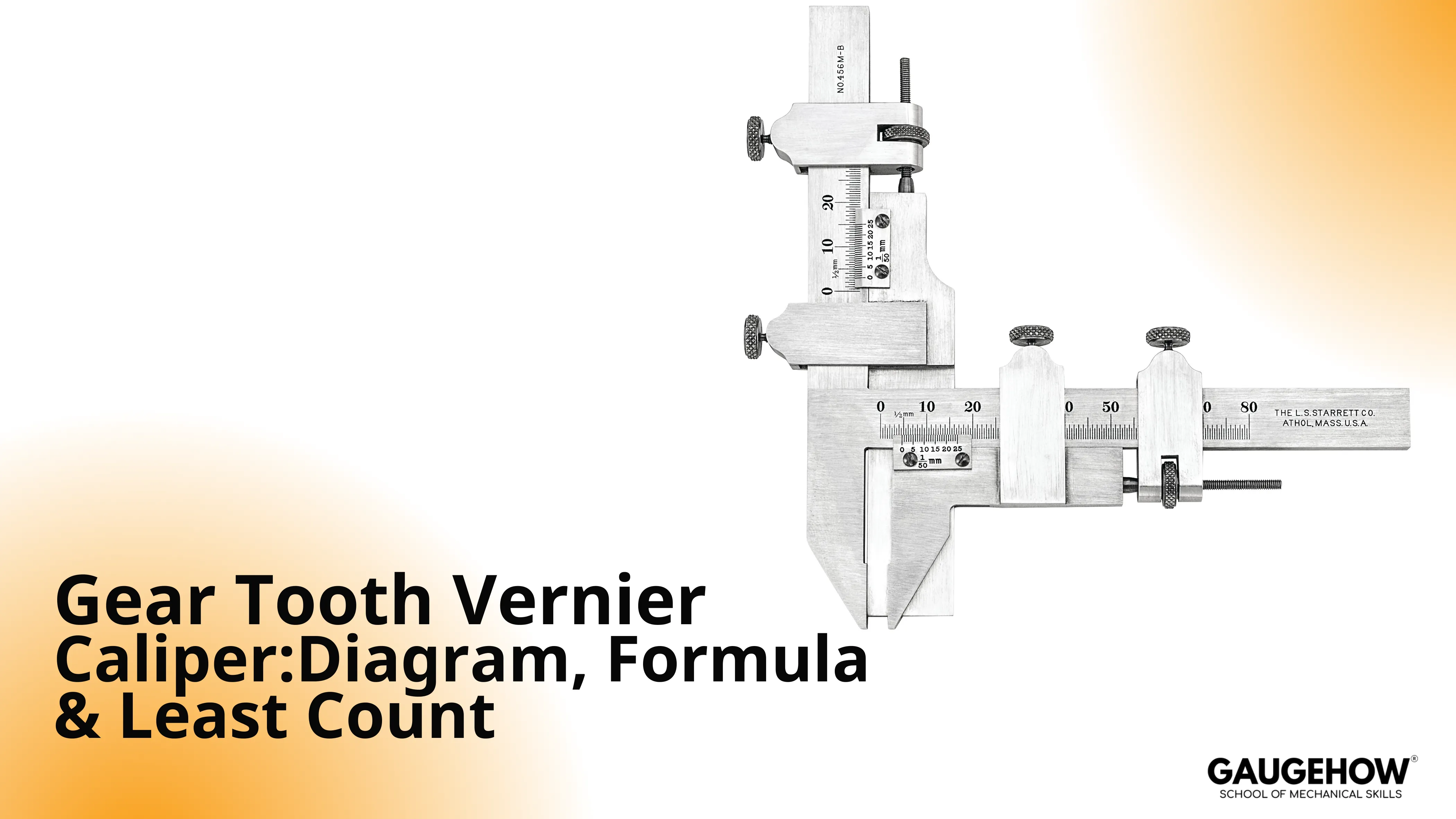 Gear tooth vernier caliper for chordal tooth thickness measurement