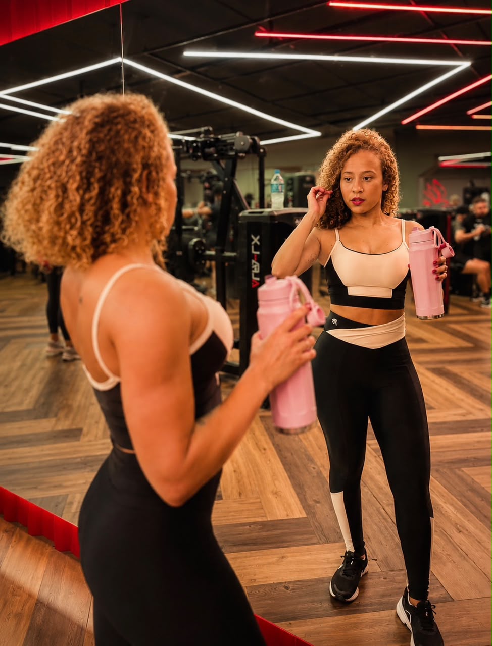Thaís Bianca em ambiente de treinamento