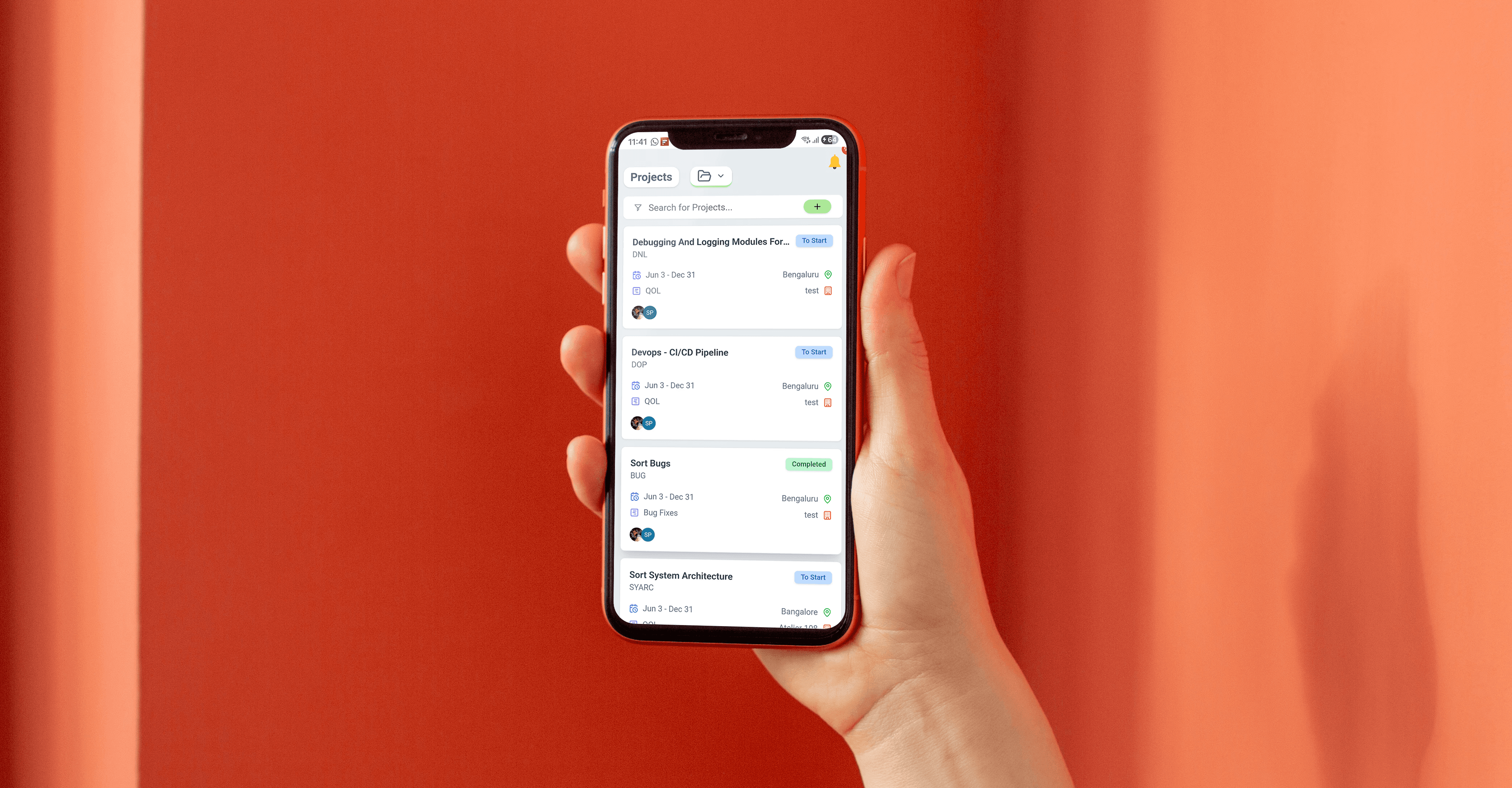 A mockup of Freelio's mobile app