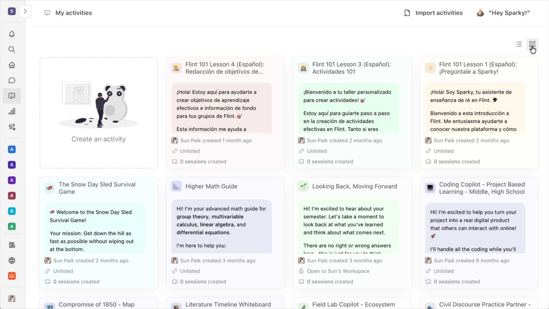Activity list view GIF 