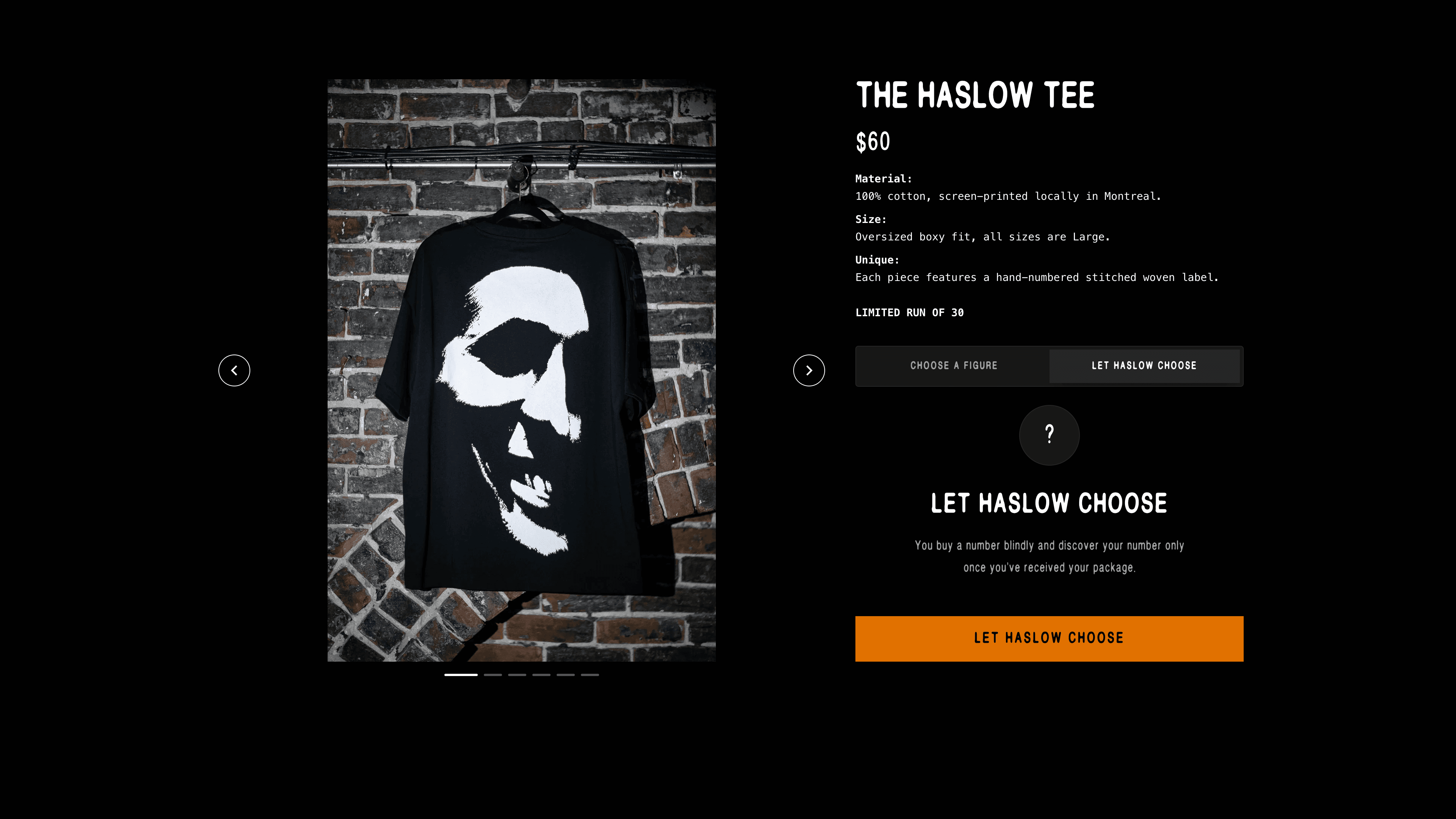 Product information, randomize number selection.