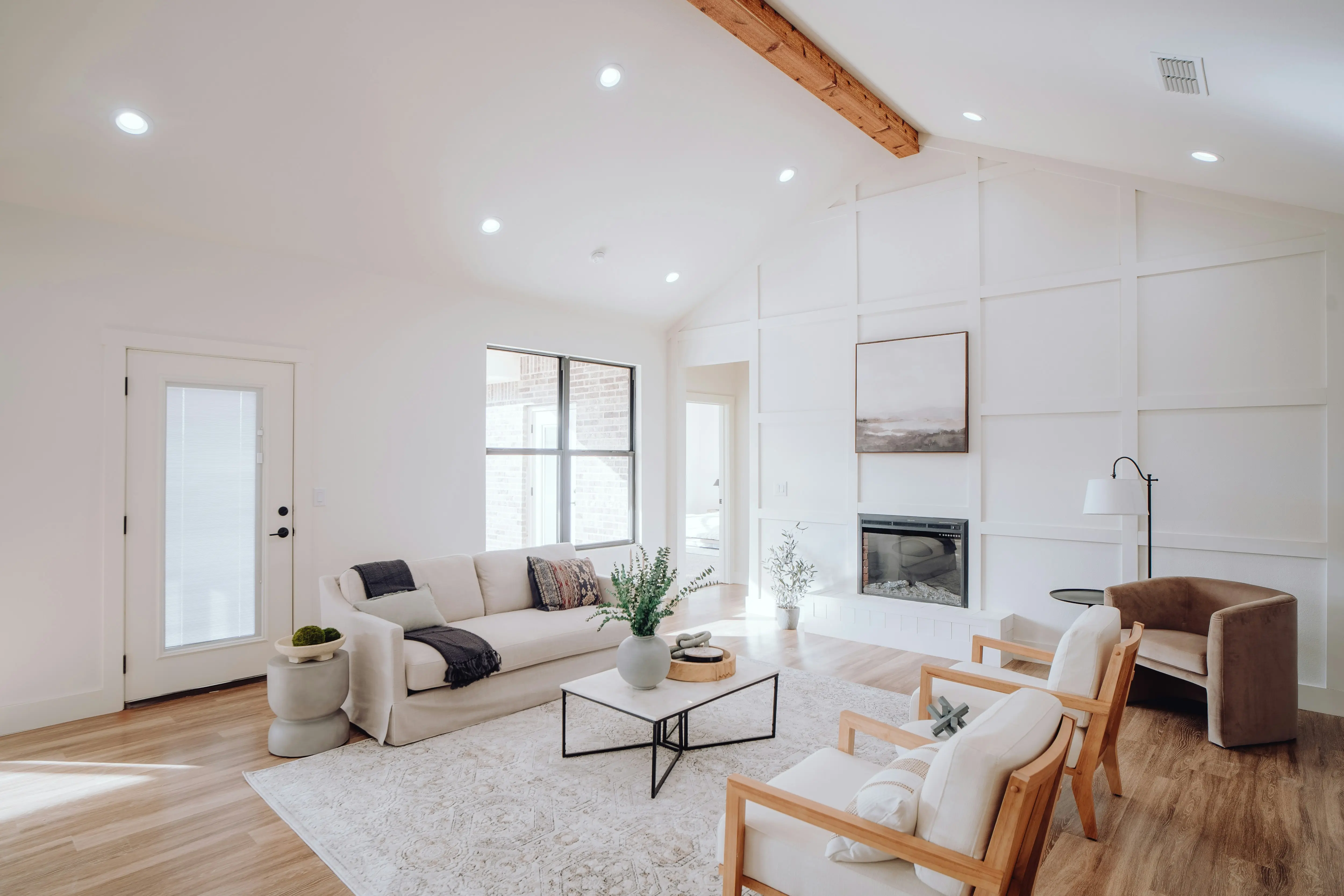 Clean, bright modern living room tested with best at home mold test kit for healthy indoor air quality