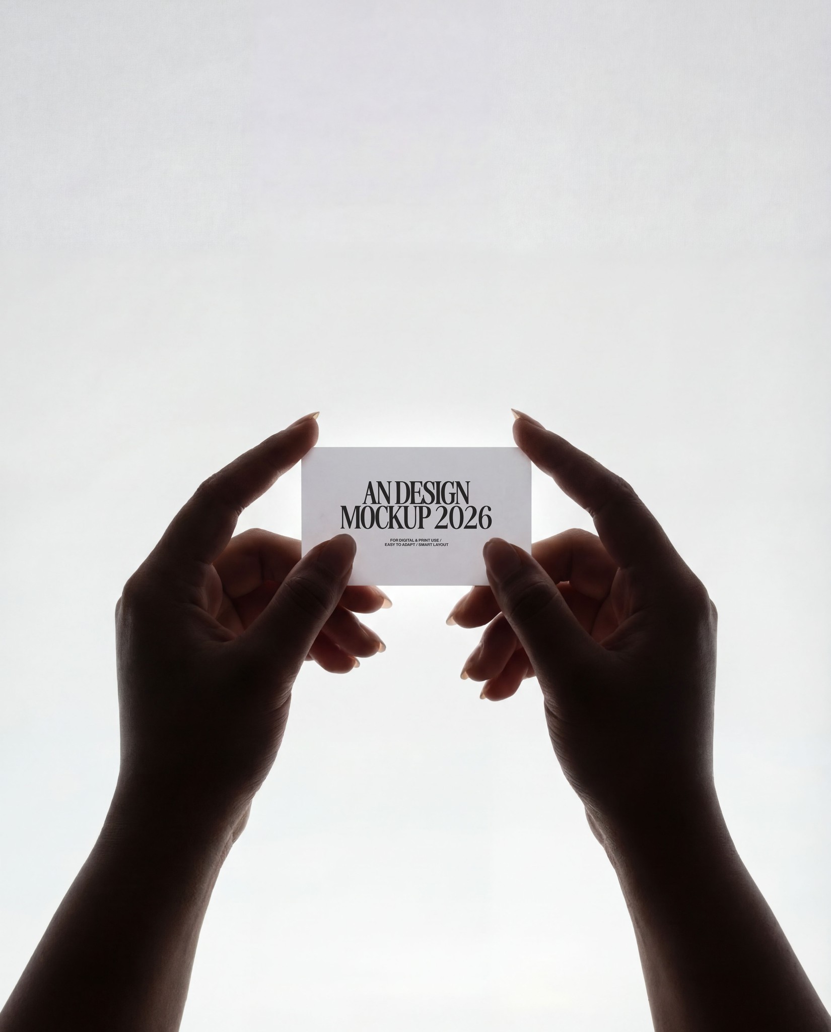 Business card mockup on minimal clean background, realistic flat lay