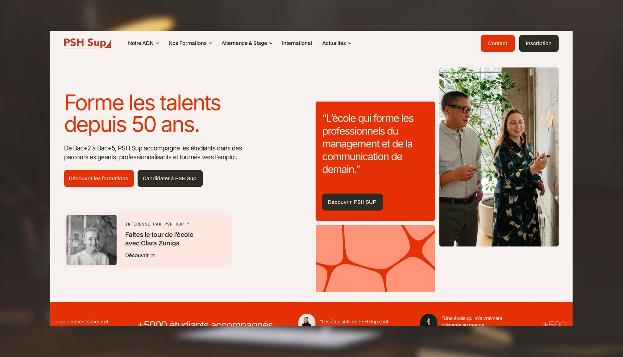 Hero section Site Web PSH SUP