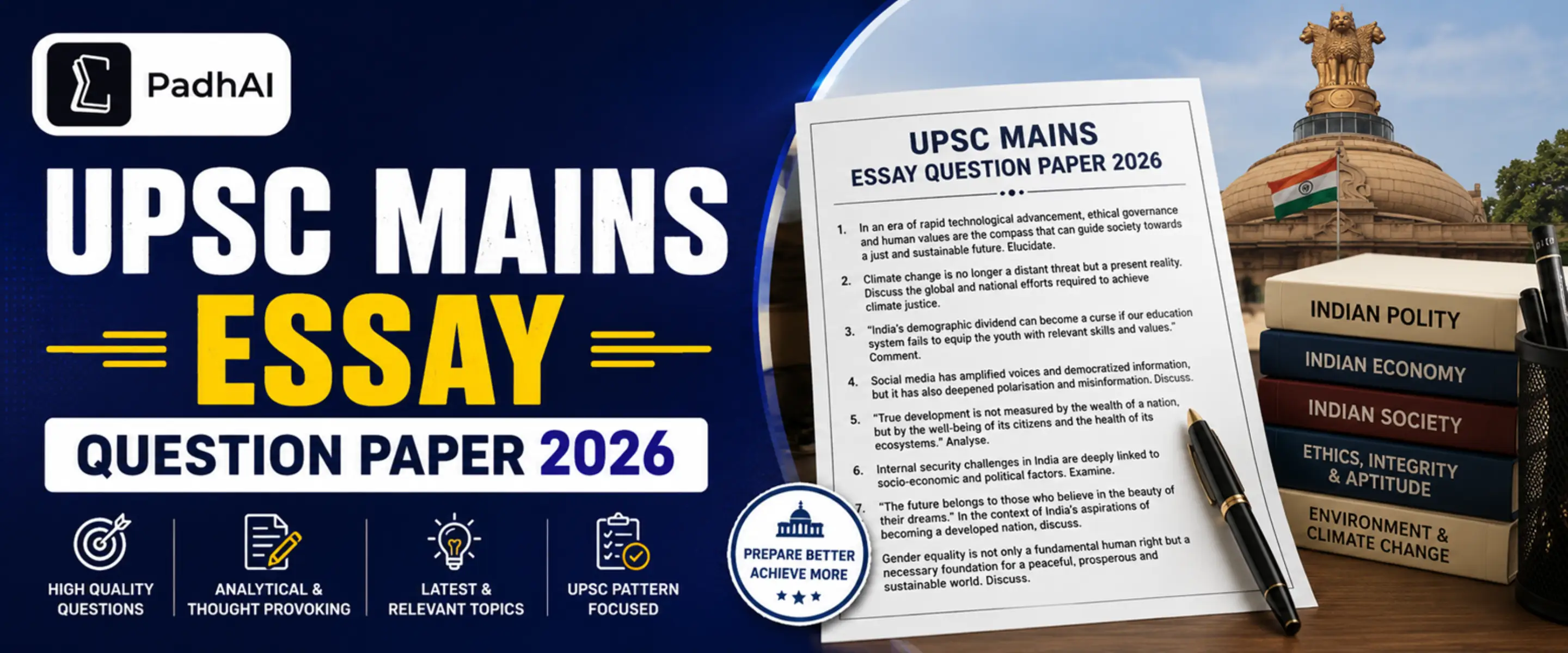 UPSC Mains Essay Question Paper 2026
