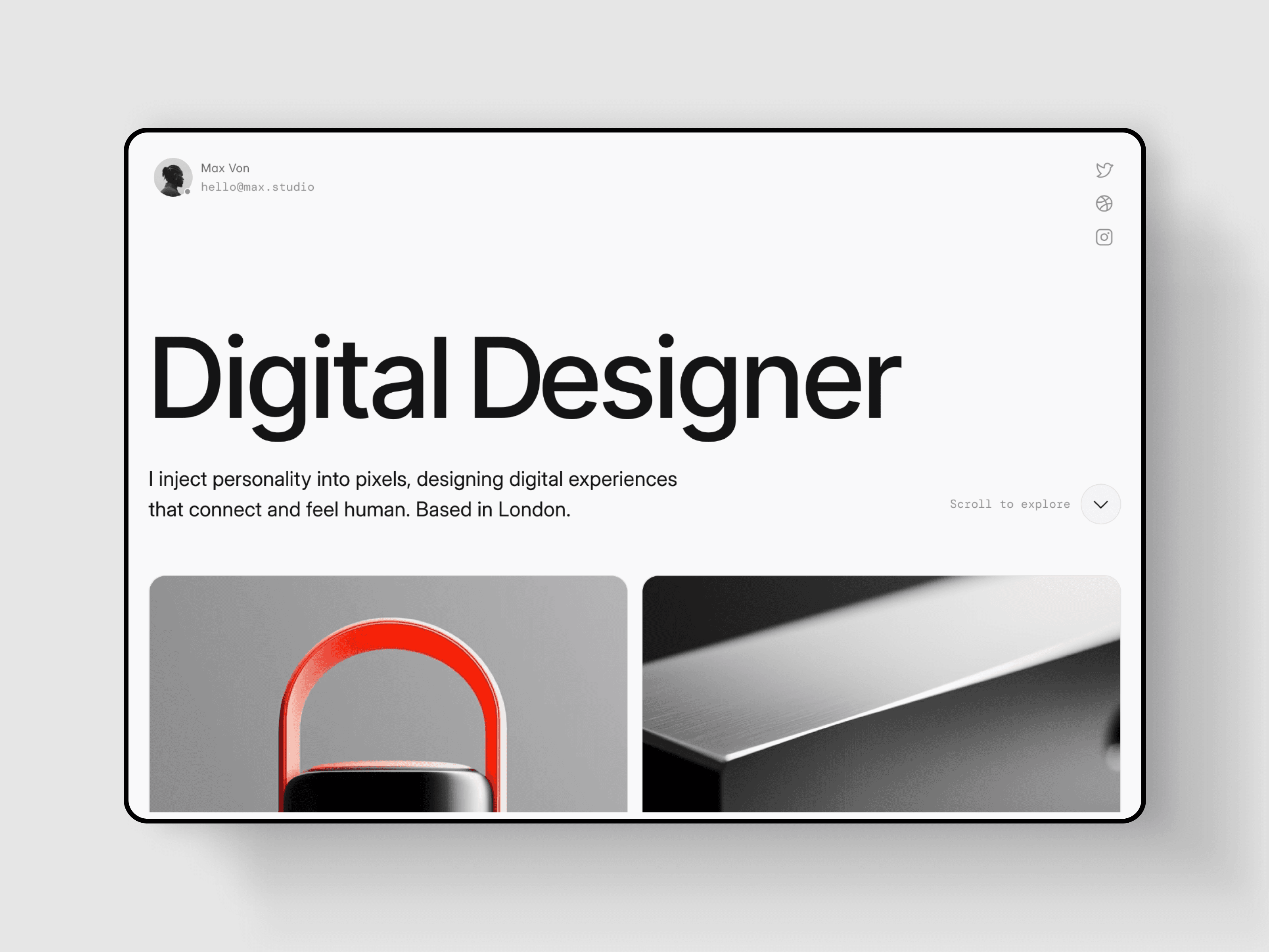 Maxfolio Framer template