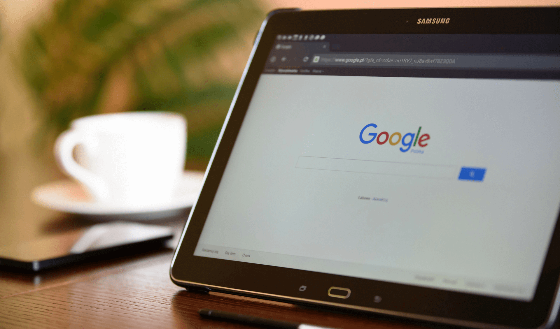 Google Search pulled up on a tablet