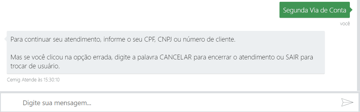 segunda via da cemig pelo cemigbot