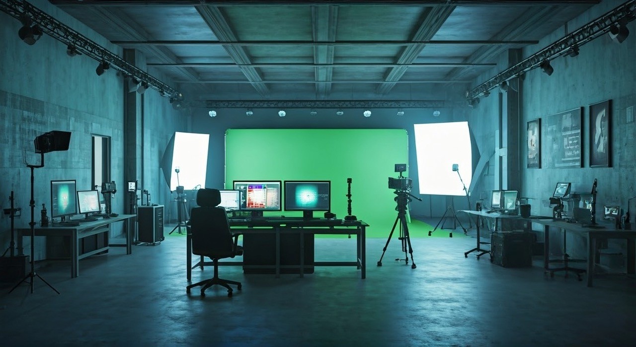 Virtual Production stage with Brain Bar and other equipment
