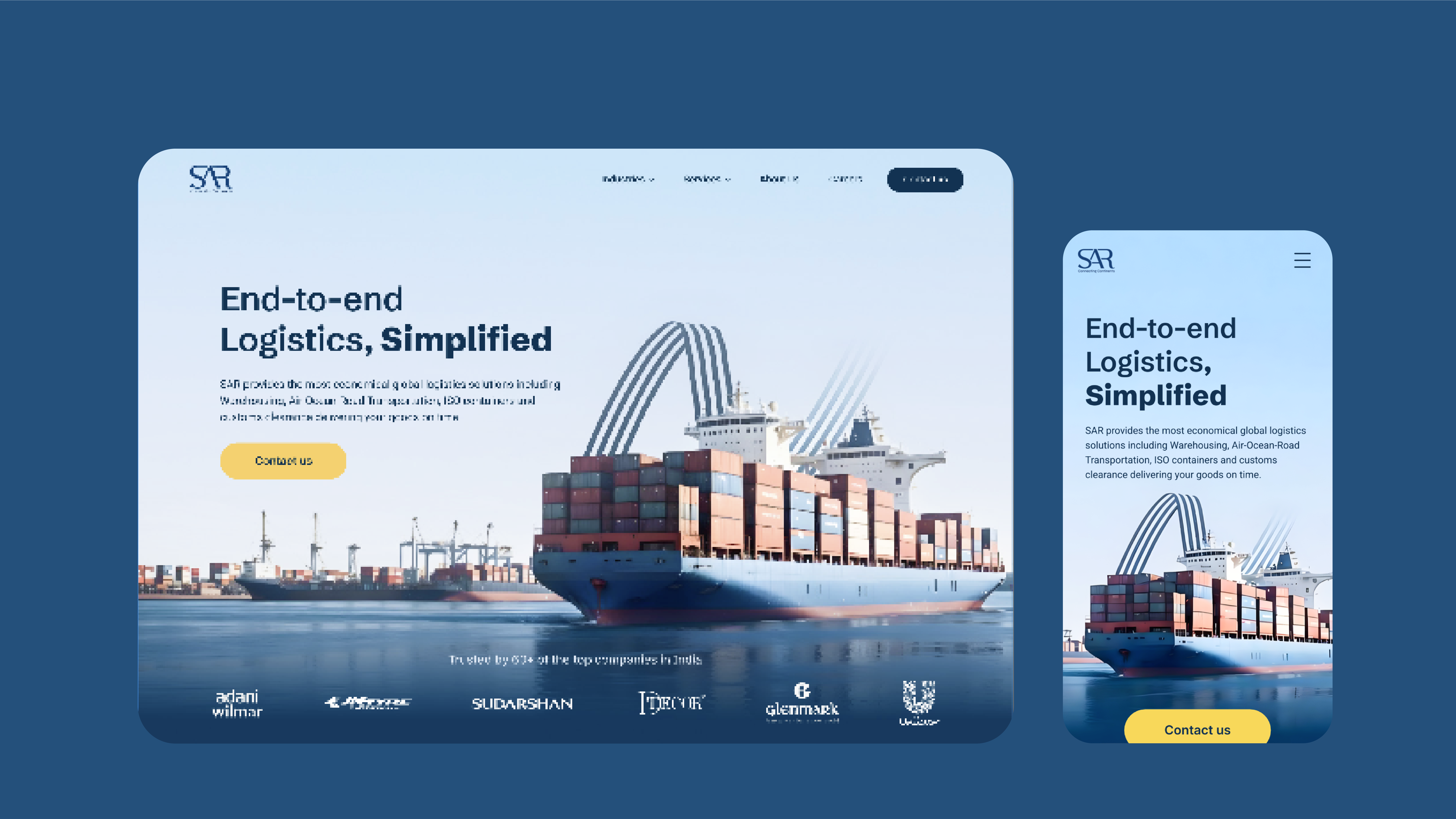 Responsive Website for SAR Logistics – UI Mockup by Manasi Doshi