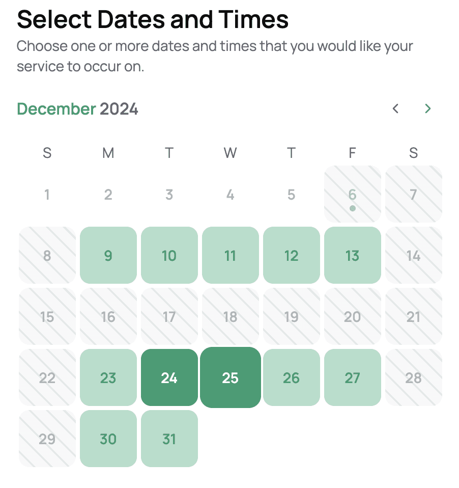 Scritches Booking Calendar Card Image