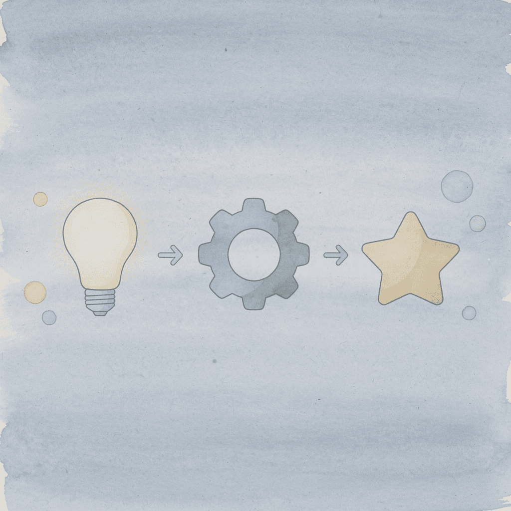 Three icons showing reading, thinking, and writing tasks overlapping