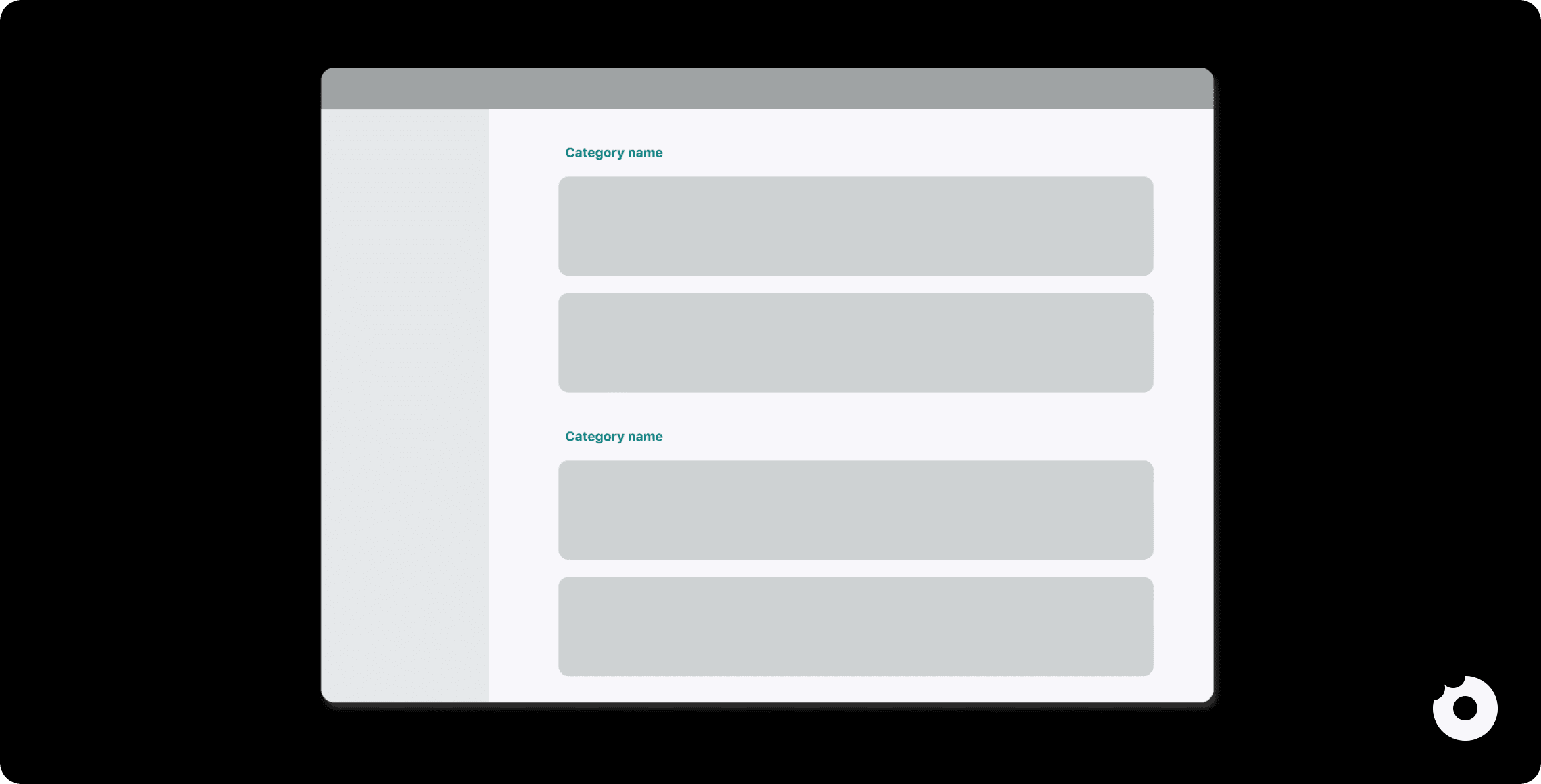 Split a listing into sections wireframe