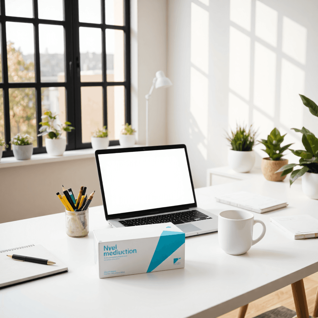 product photography of box of medication