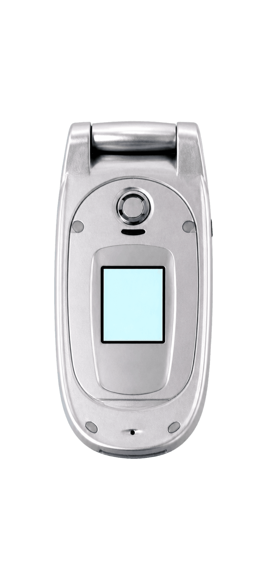 Closed silver Y2K flip phone