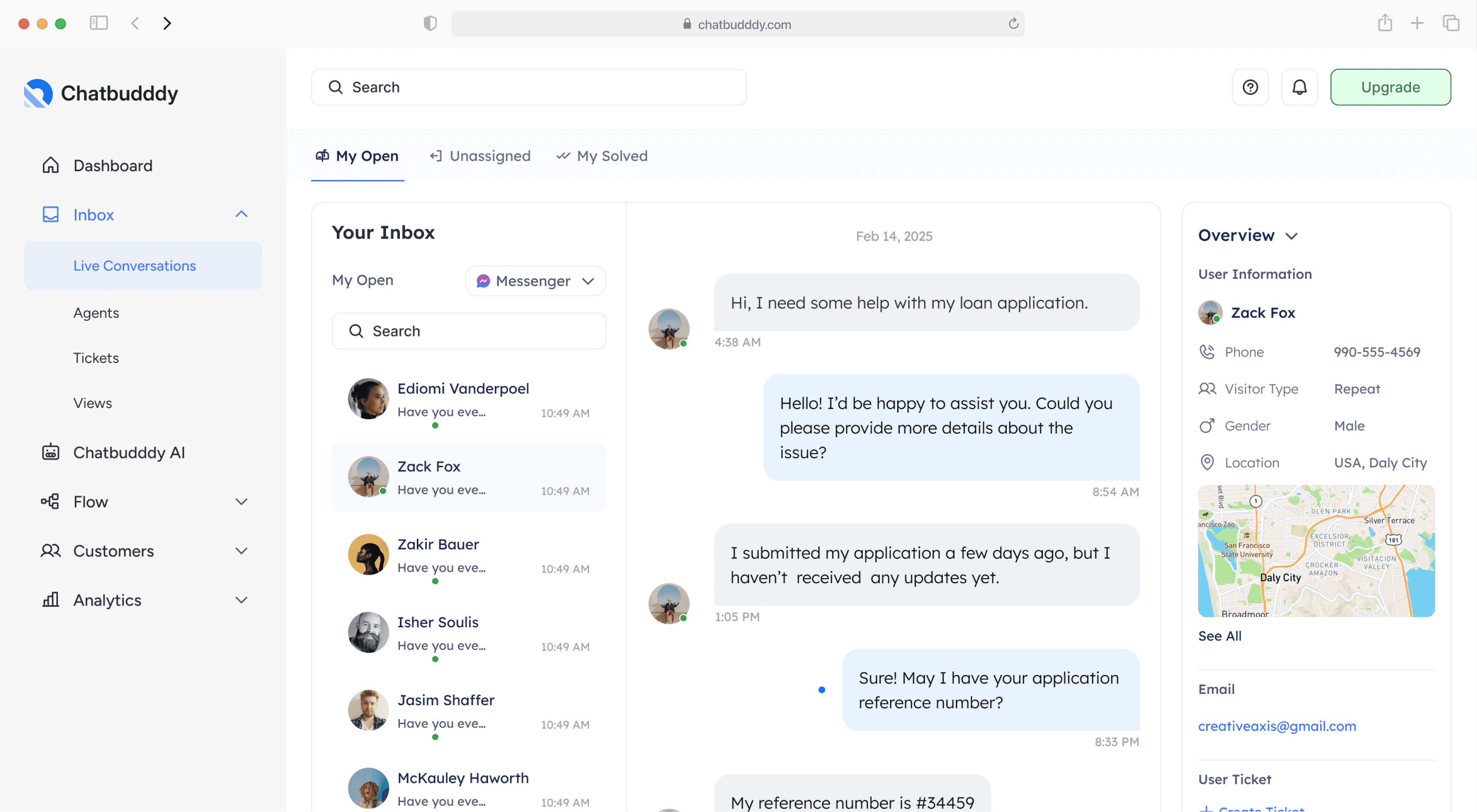 The Mac chat app displays a group of people engaged in conversation.