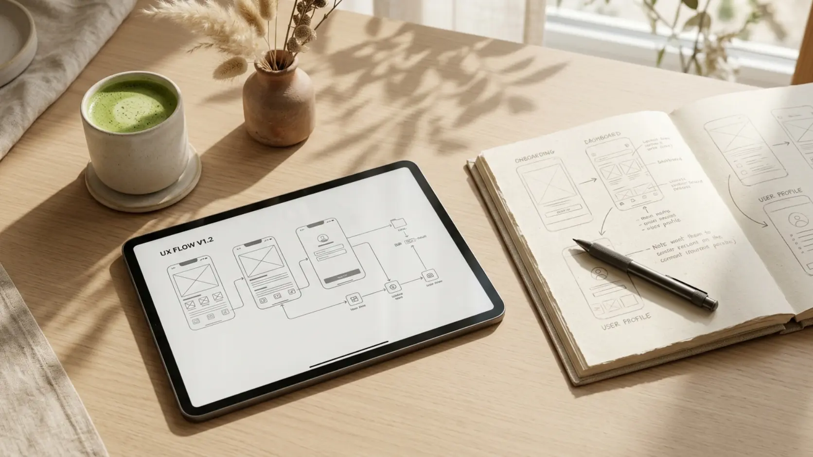 Abstract illustration showing digital strategy, team collaboration, and business growth through professional UI UX design.