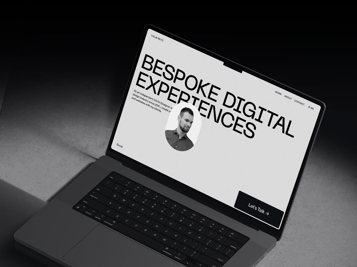 Portfolio website for Colin Reitz showcasing UX/UI work focused on data-driven interfaces, clean structure, responsive design, and interaction quality.