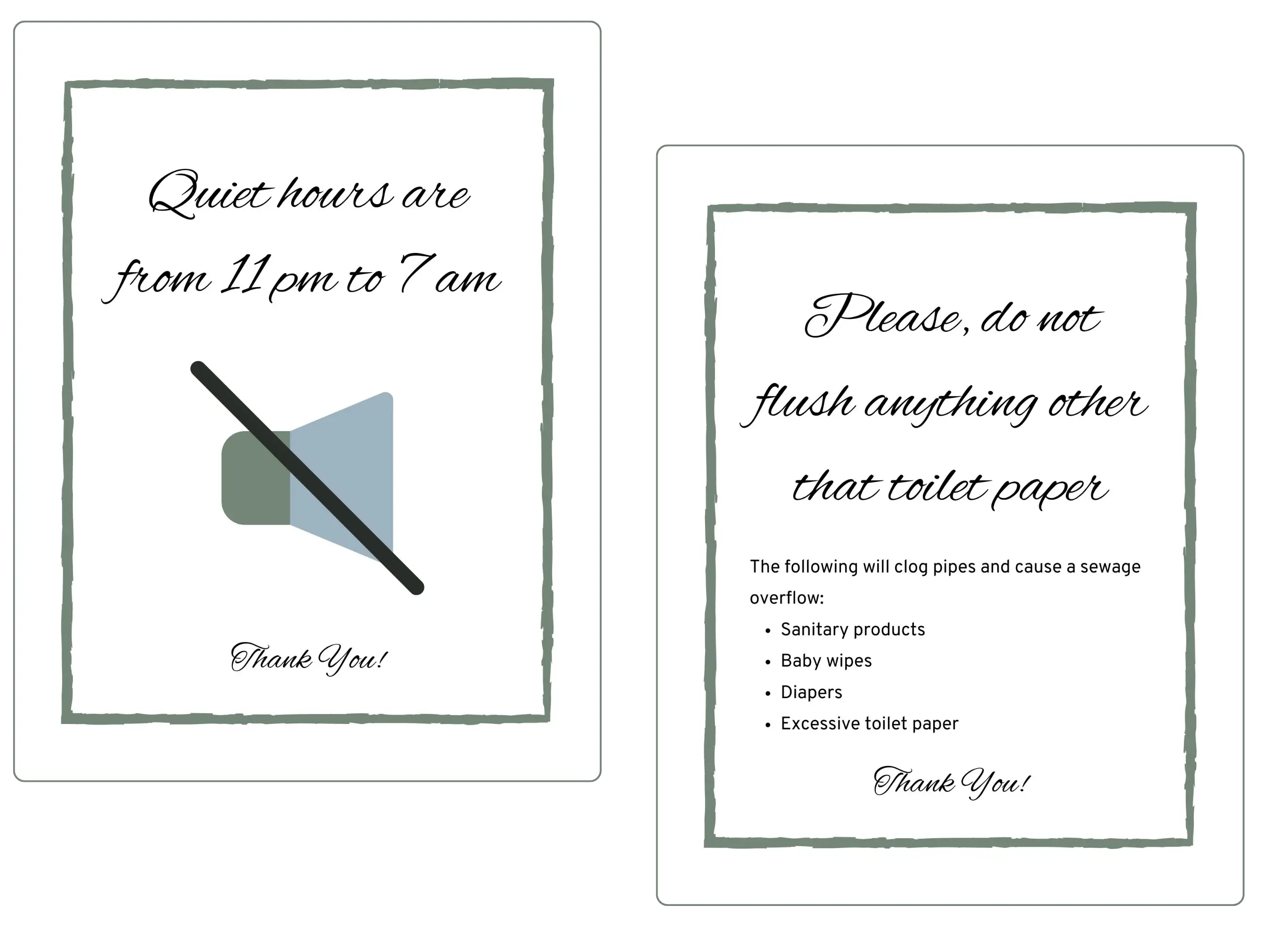 Set of 10 Airbnb Signs