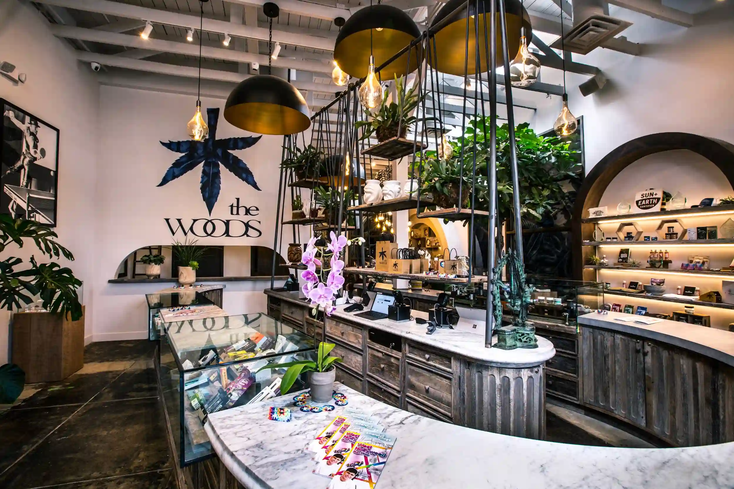 Interior view of the Woods WeHo dispensary.