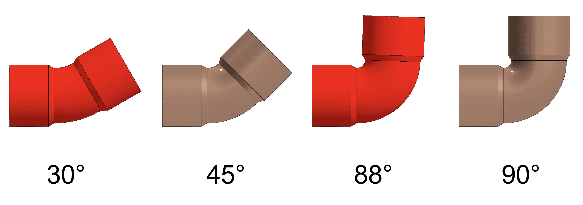 IsCustom option at work – unsupported bend angles color bright red when created.