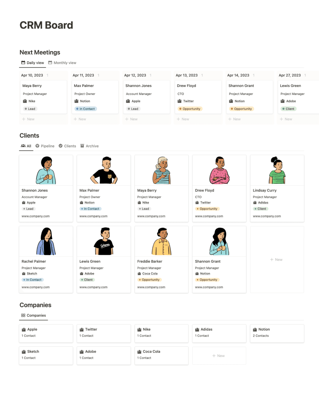Notion CRM Board for Free