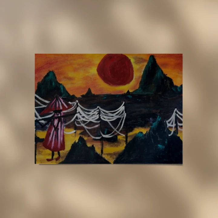 premium art poster and canvas prints, with originals available, from QART , of the artwork " Fishing Village "