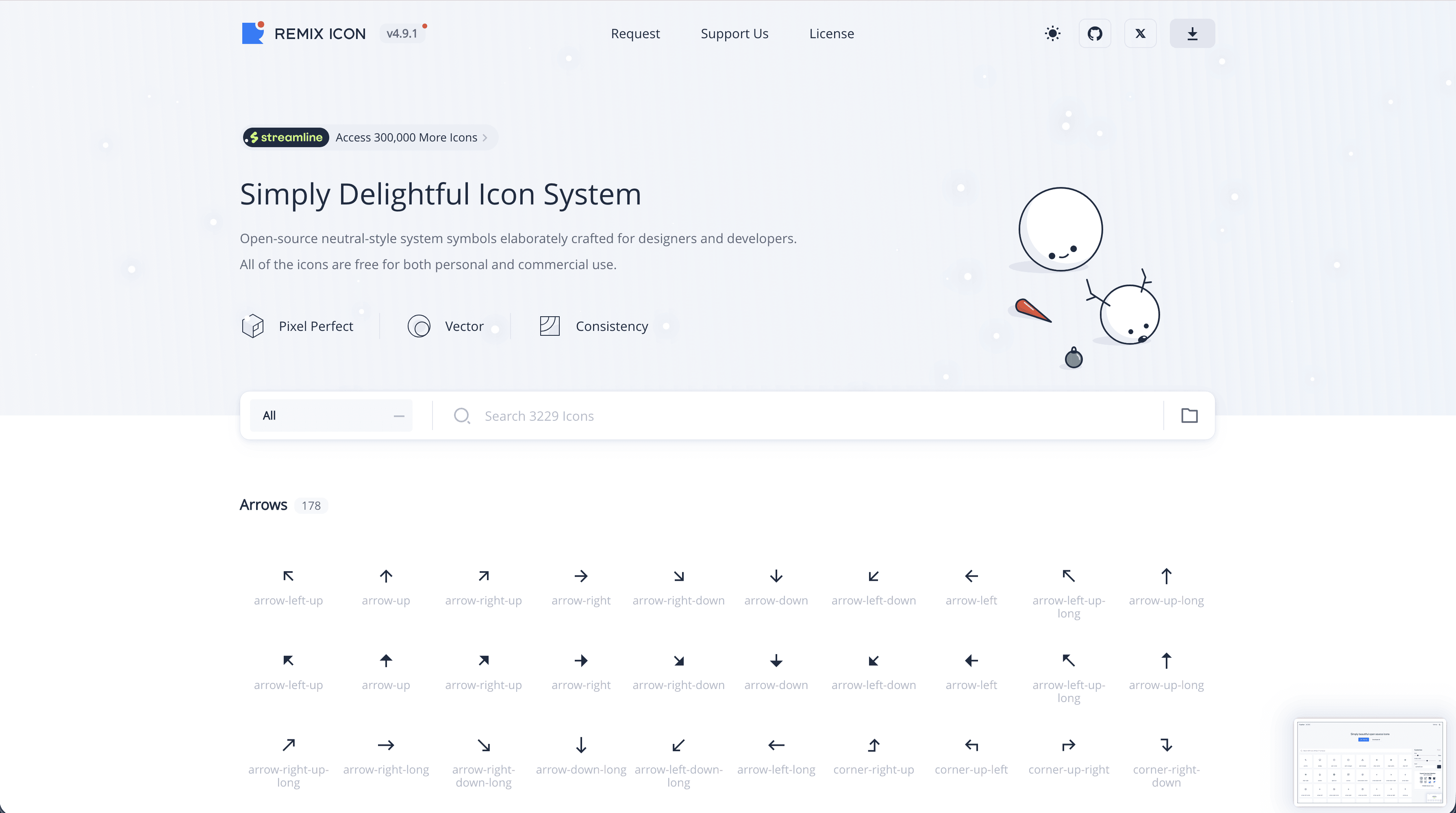 Capture d'écran du site Remix Icons