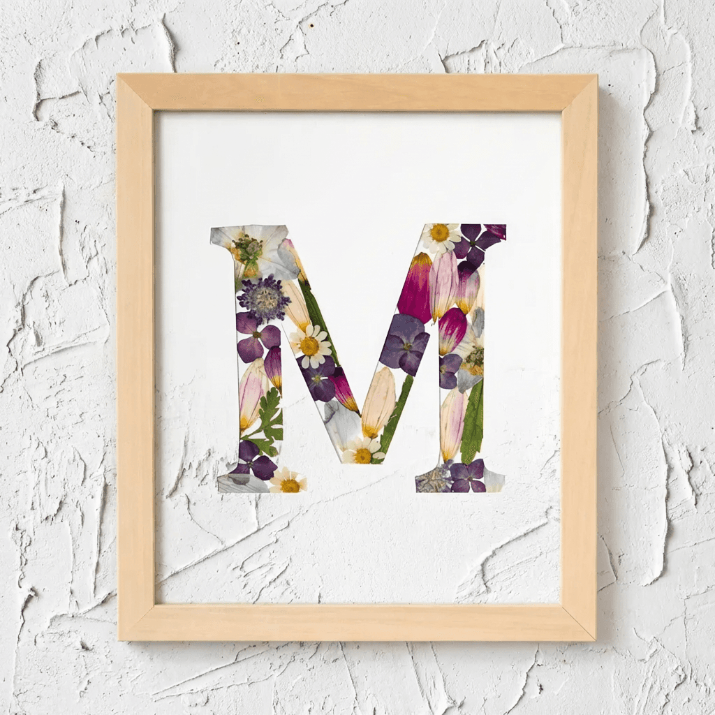 buchstabenbild mit blumen