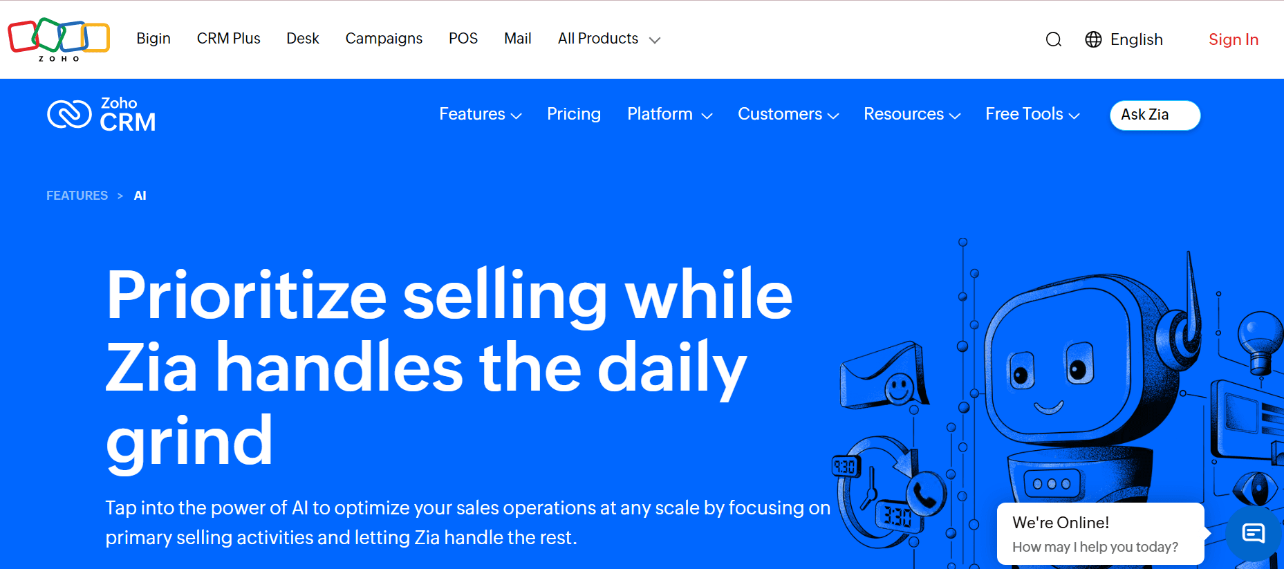 Zoho CRM with Zia: Affordable AI Sales CRM