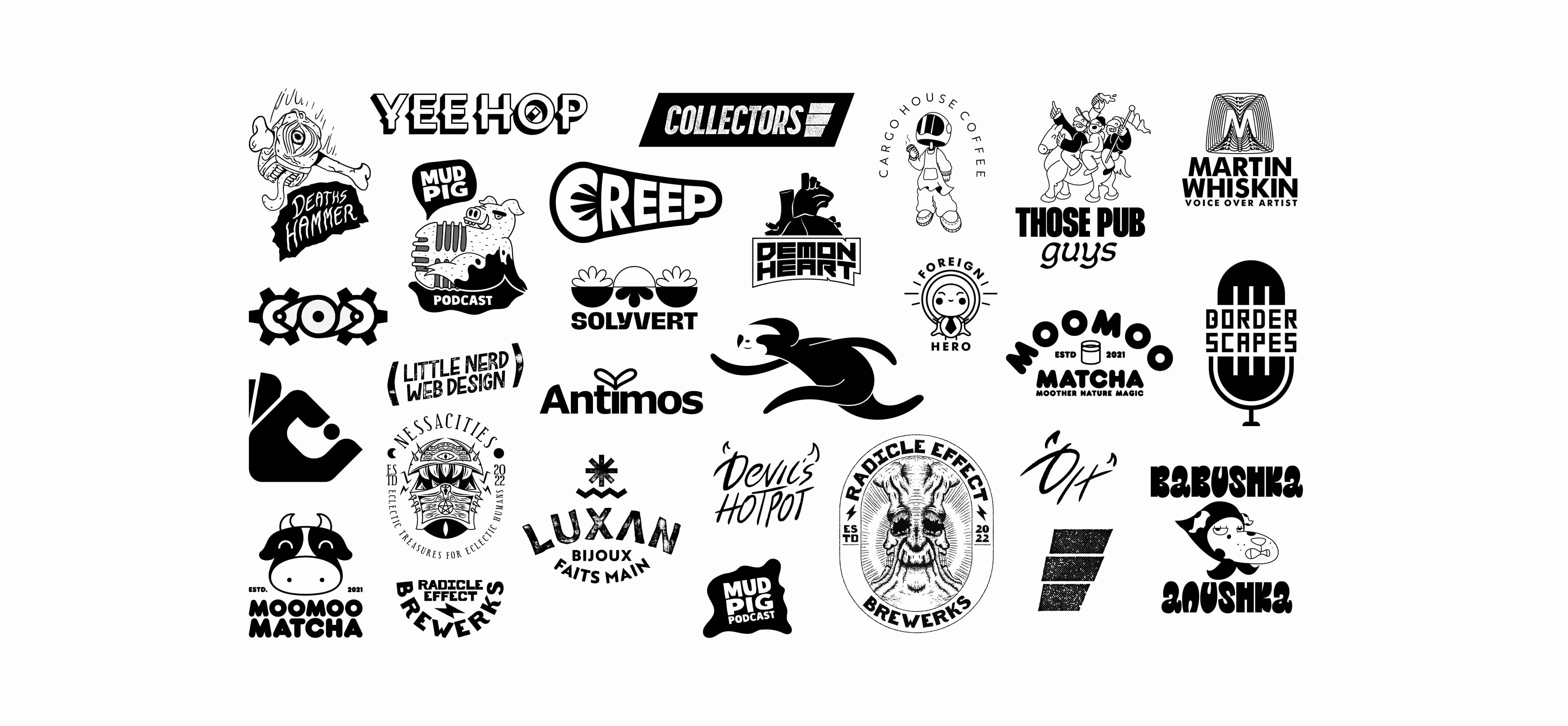 Logo Board with selection of branding marks.