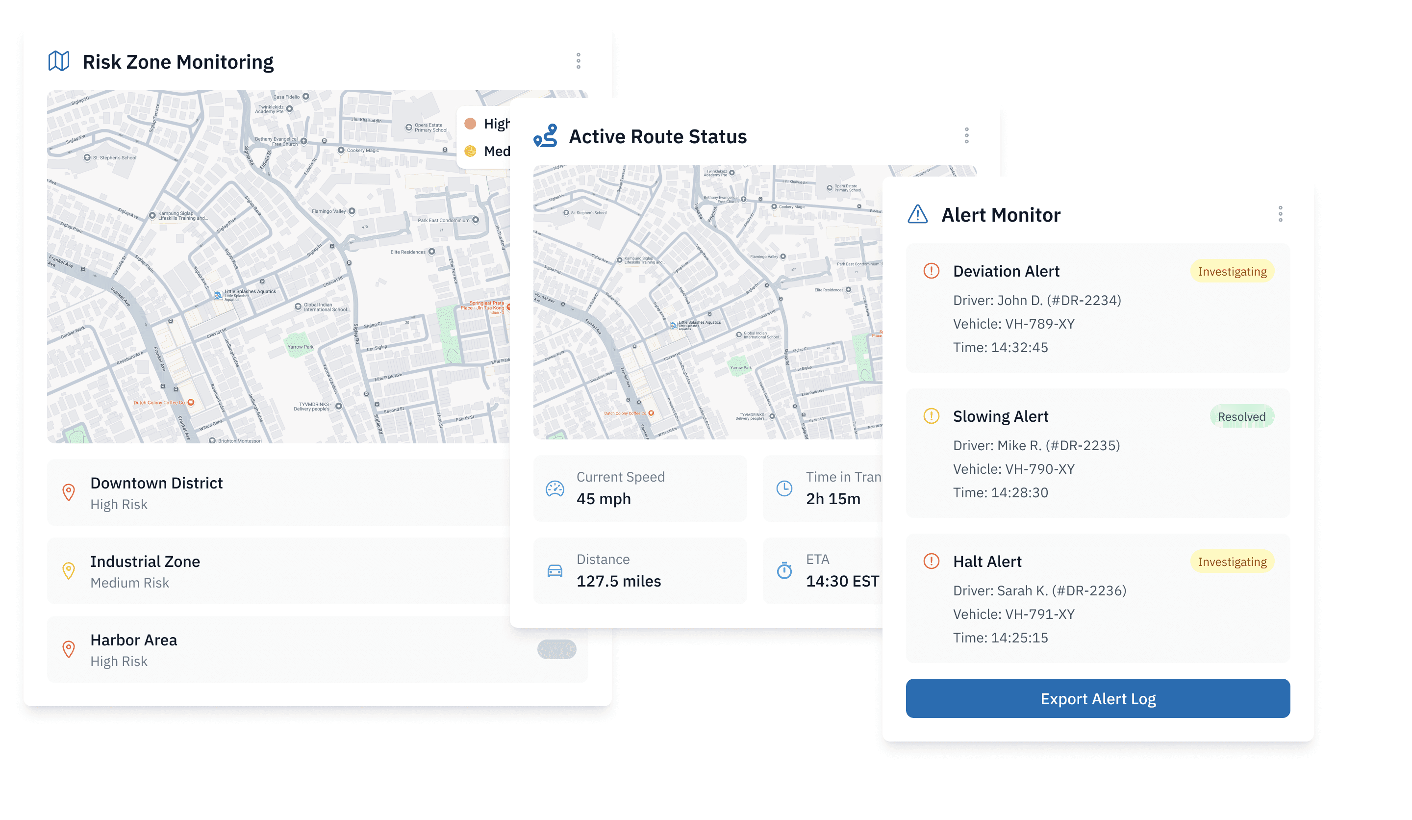 Route & Risk Zone Monitoring