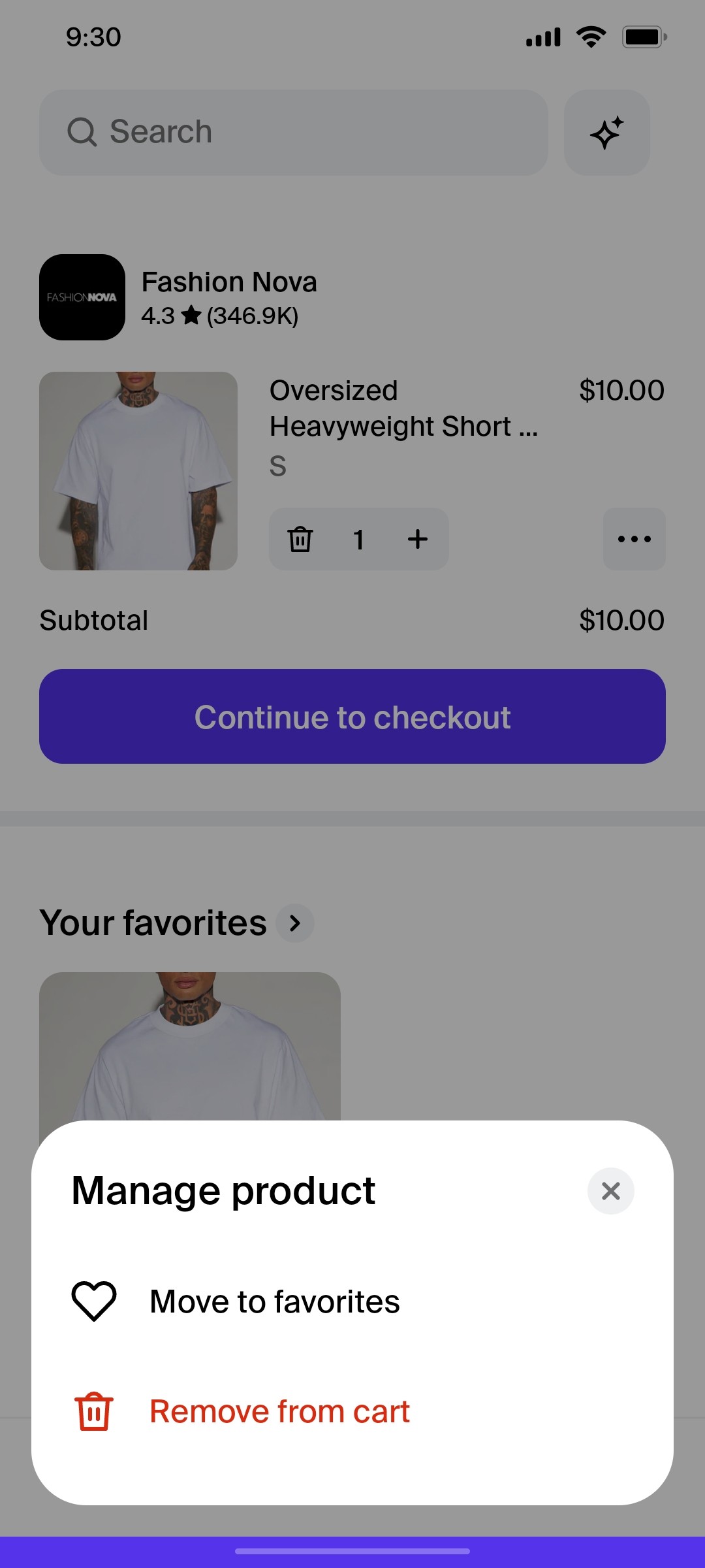 Shop App Manage product Screen