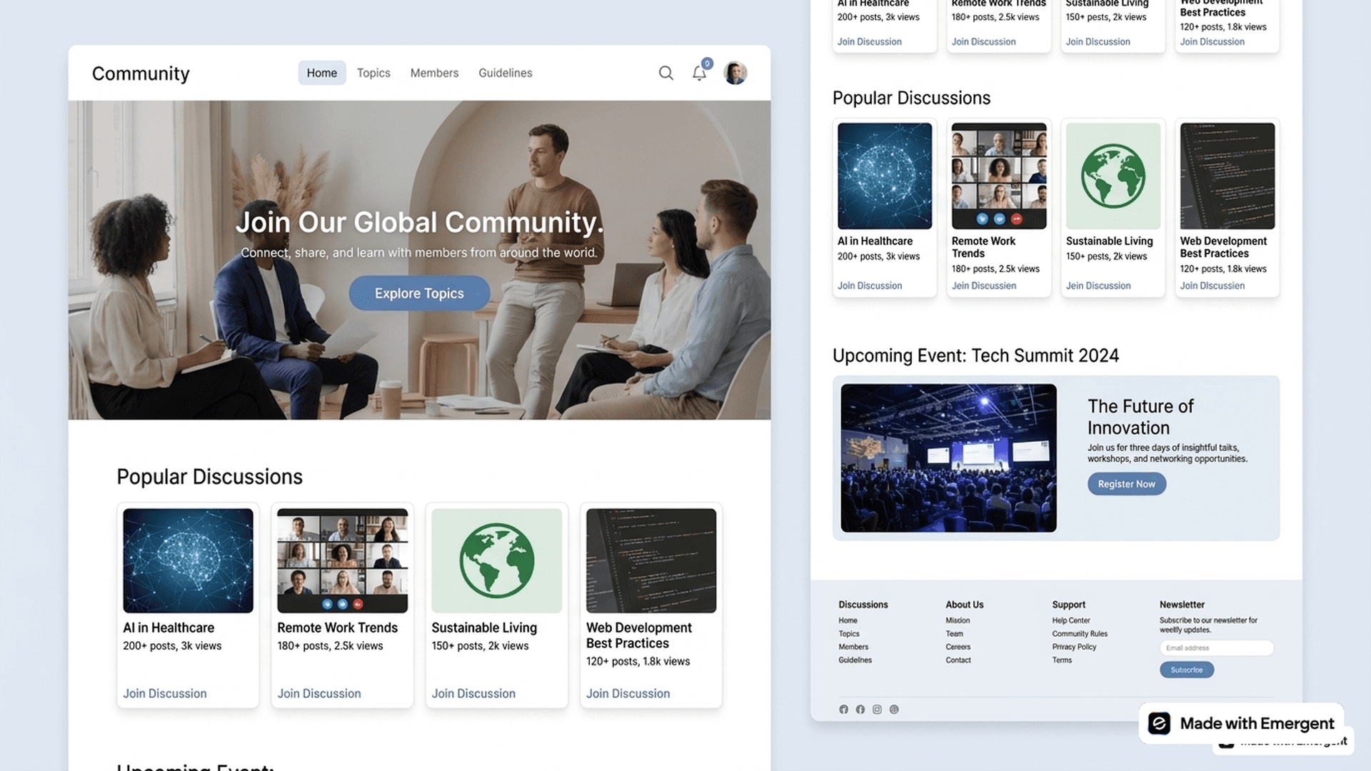 forum website made with emergent