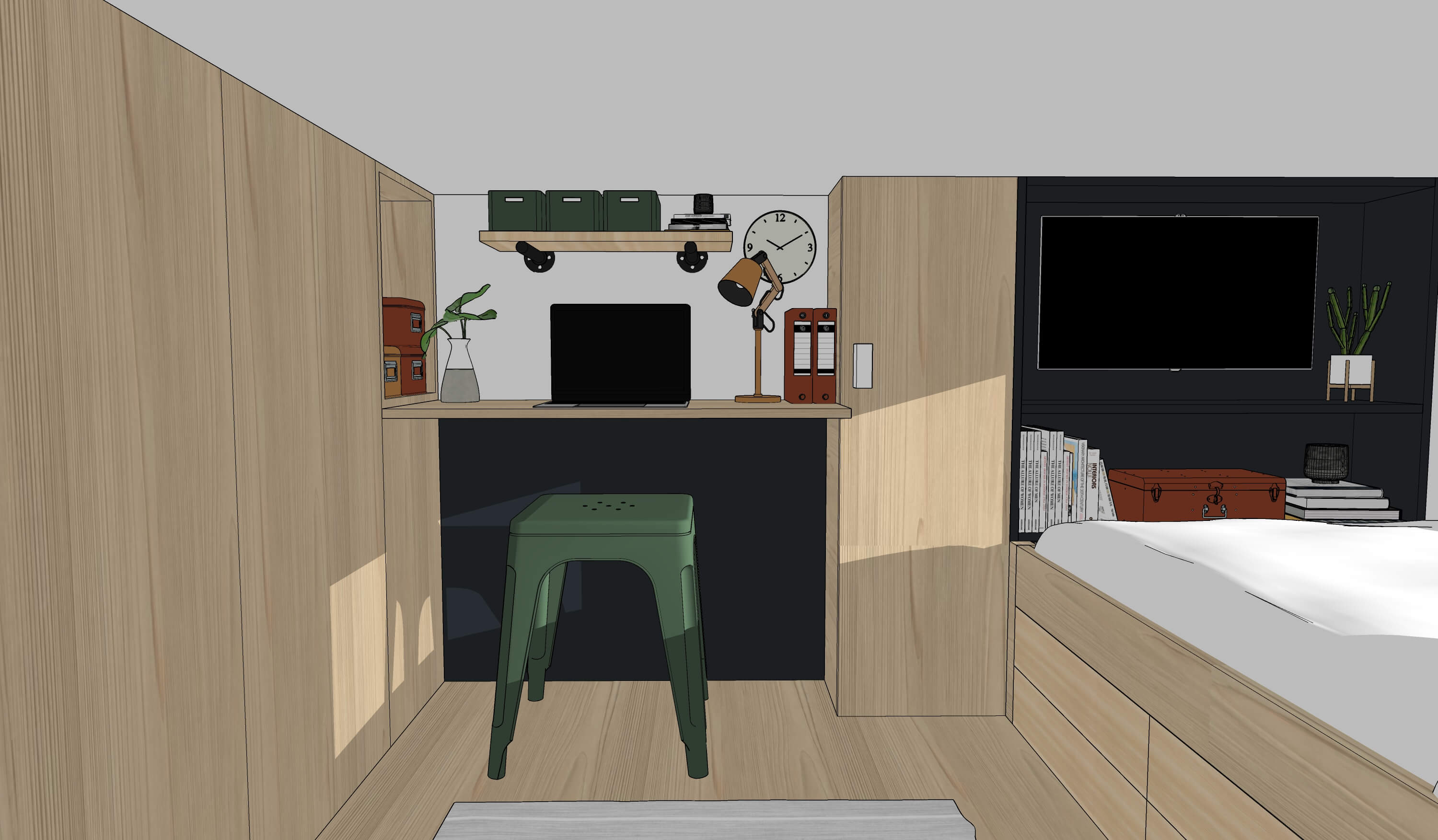 Tiny House Kids Bedroom - Desk Older Kids
