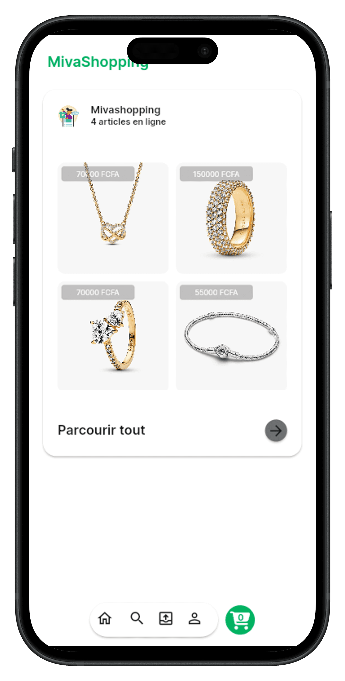 Ecran accueil client