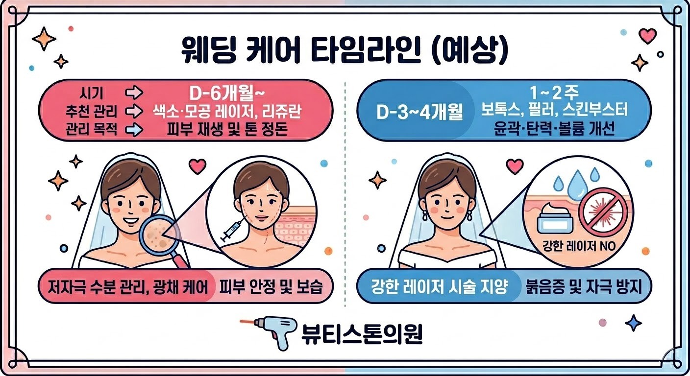 웨딩케어 시작 시기와 단계별 피부 시술 일정 합정 뷰티스톤의원