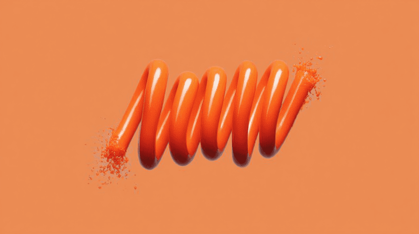 Abstrakte orange Bewegungsunschärfe-Visualisierung für dynamische Markenidentität