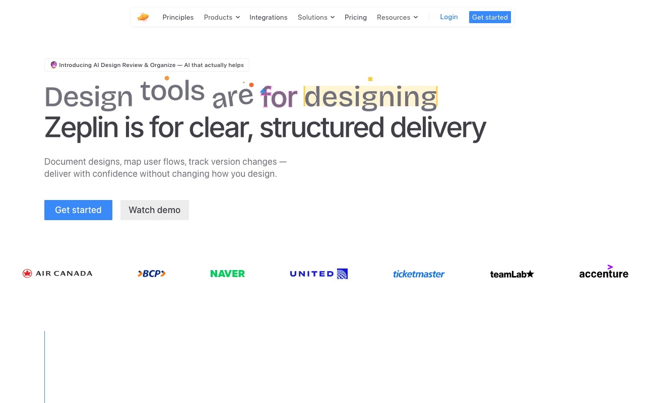 Zeplin екранна снимка