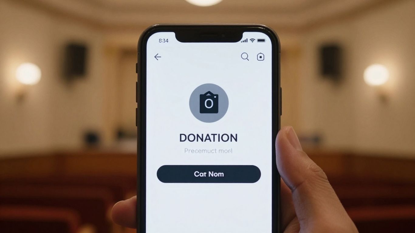 A clean donation interface for art patrons