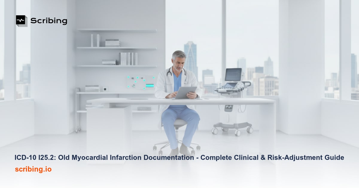 Clinical guide to ICD-10 I25.2 old myocardial infarction documentation for cardiologists and primary care physicians covering HCC mapping and risk adjustment