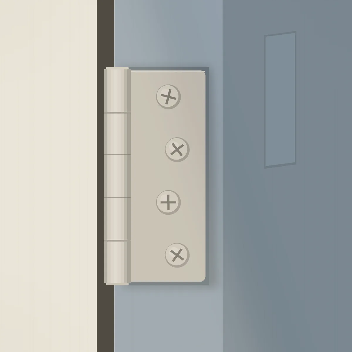 Ball-bearing hinge on a door edge