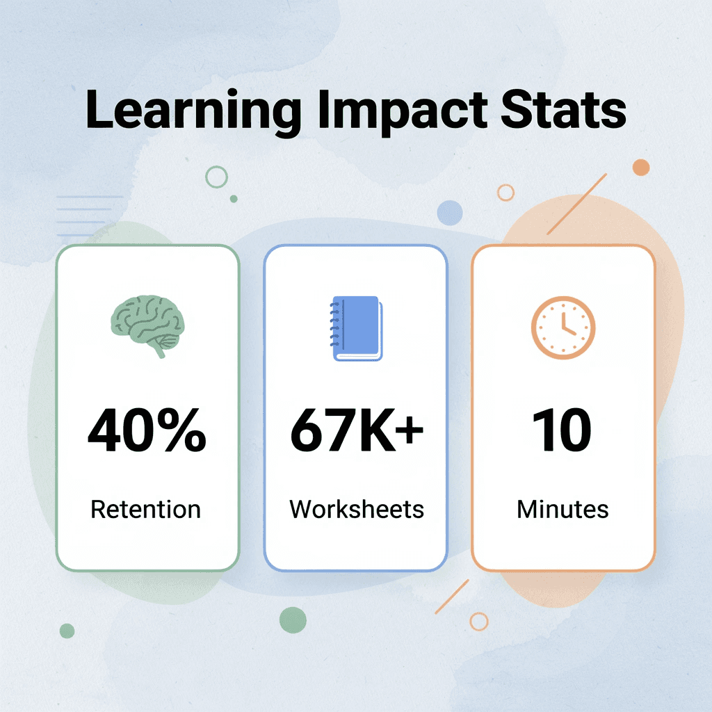 Statistics showing learning impact metrics
