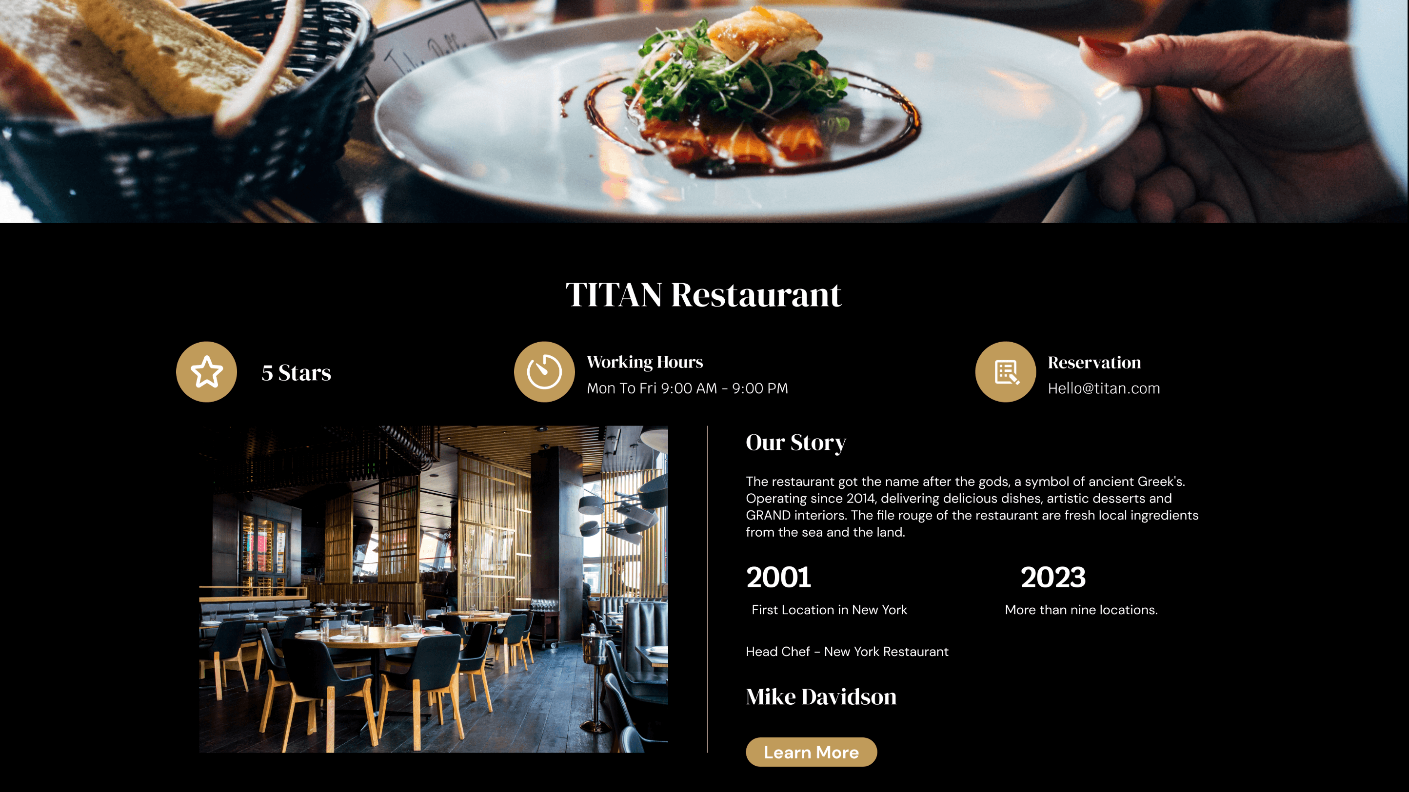 A comprehensive view of Titan's website showcasing modern design and intuitive navigation.