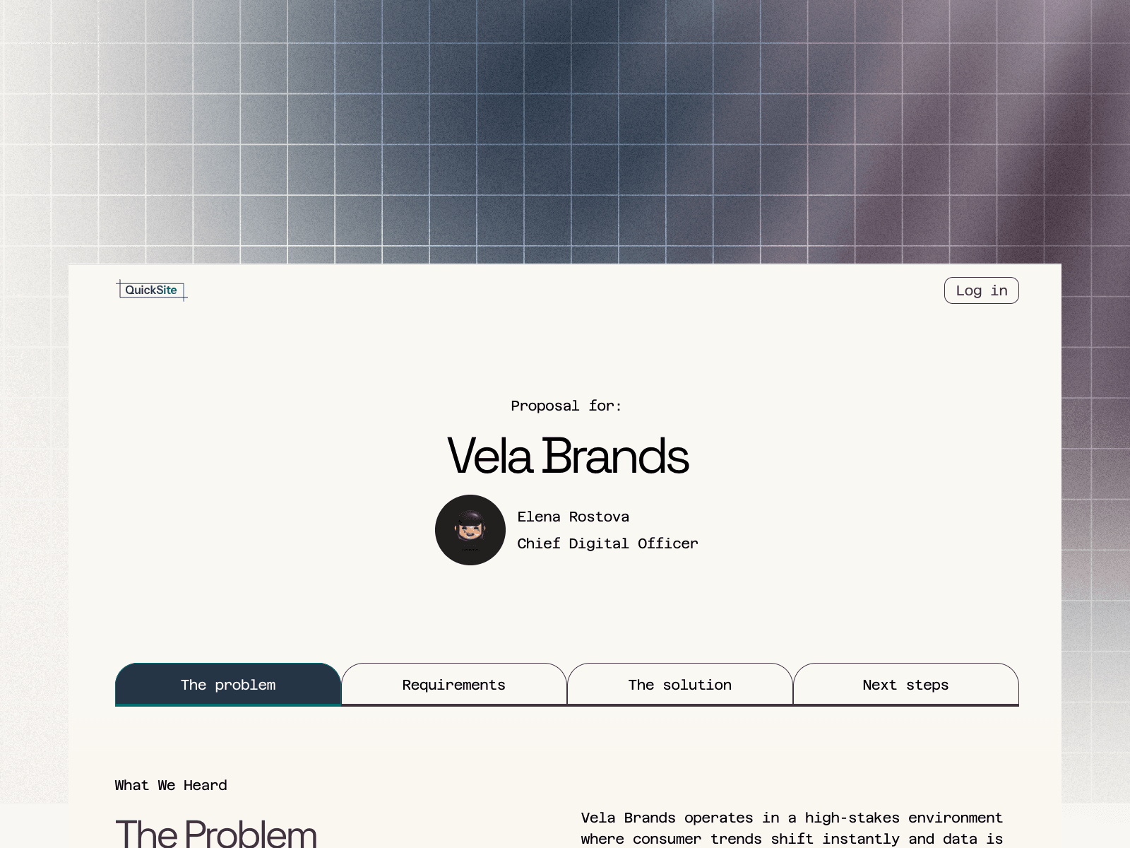 bespoke sales template